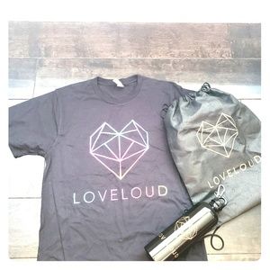 NEW!! LoveLoud VIP SWAG Shirt sz S, bag, flask